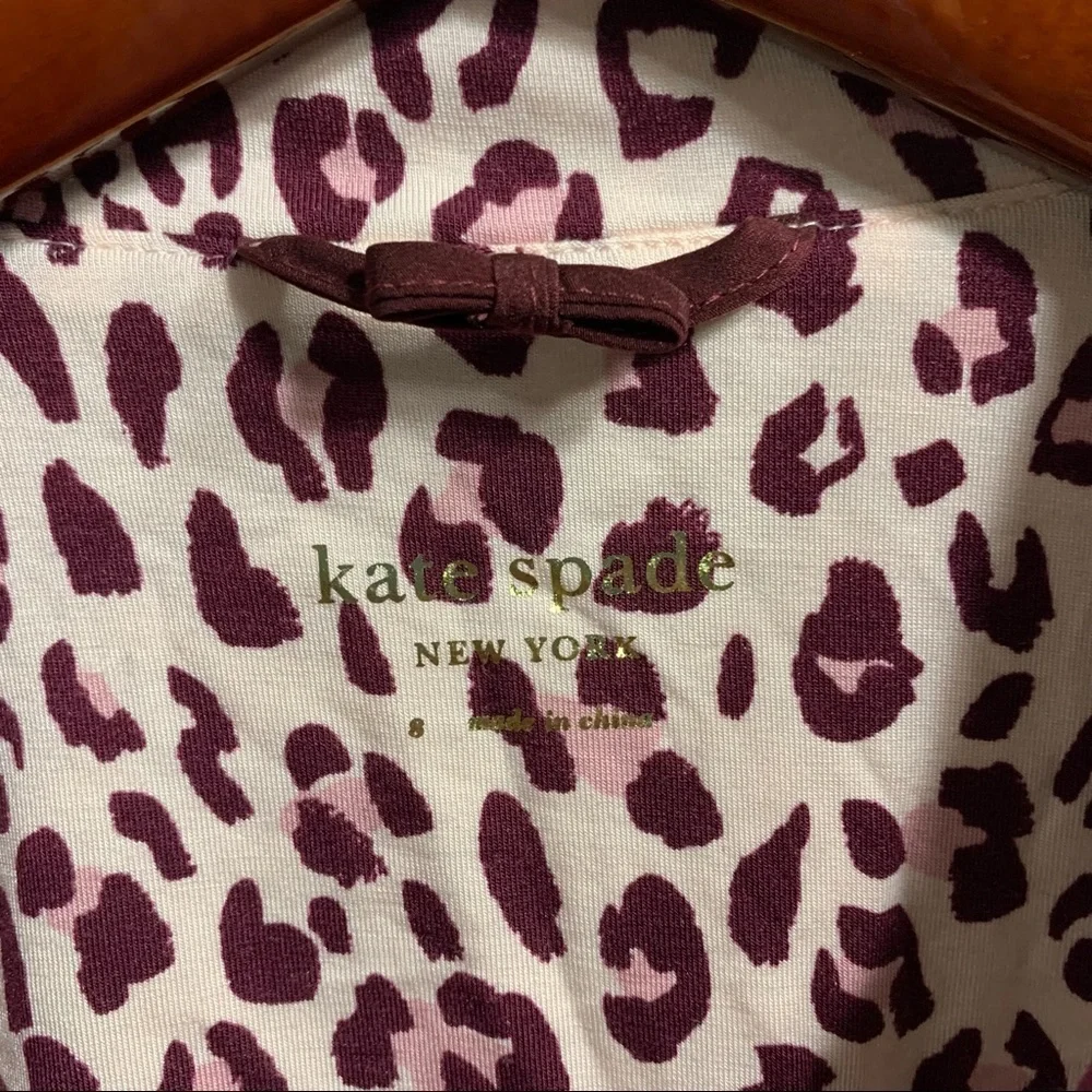 Kate Spade Pajama Top Size small, Animal print , punk and maroon